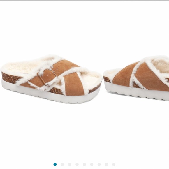 Lisa Vicky Faux Fur Lined Slides - Picture 3 of 8